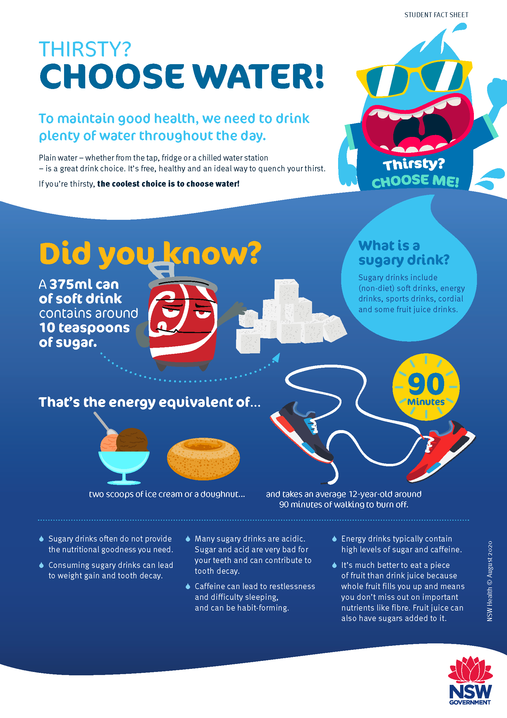 Thirsty? Choose Water! Students Fact Sheet Benefits of Drinking Water